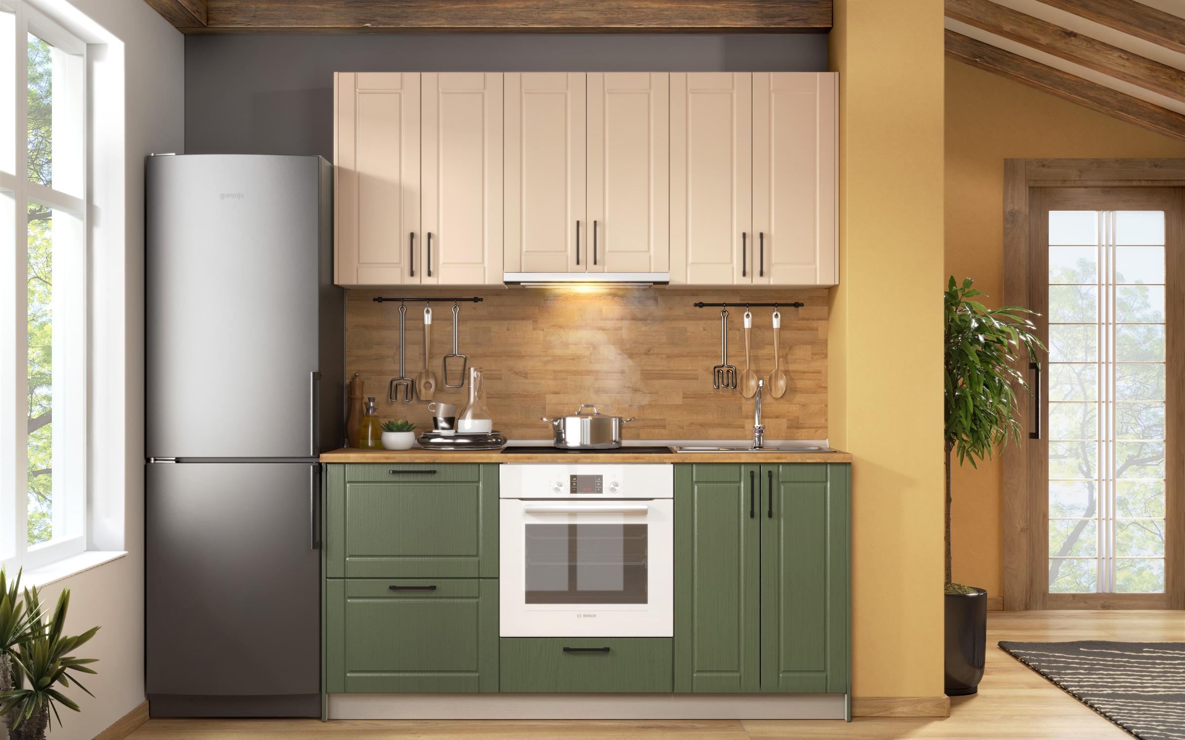 Bucatarie Sanya, crem + aspen verde  1